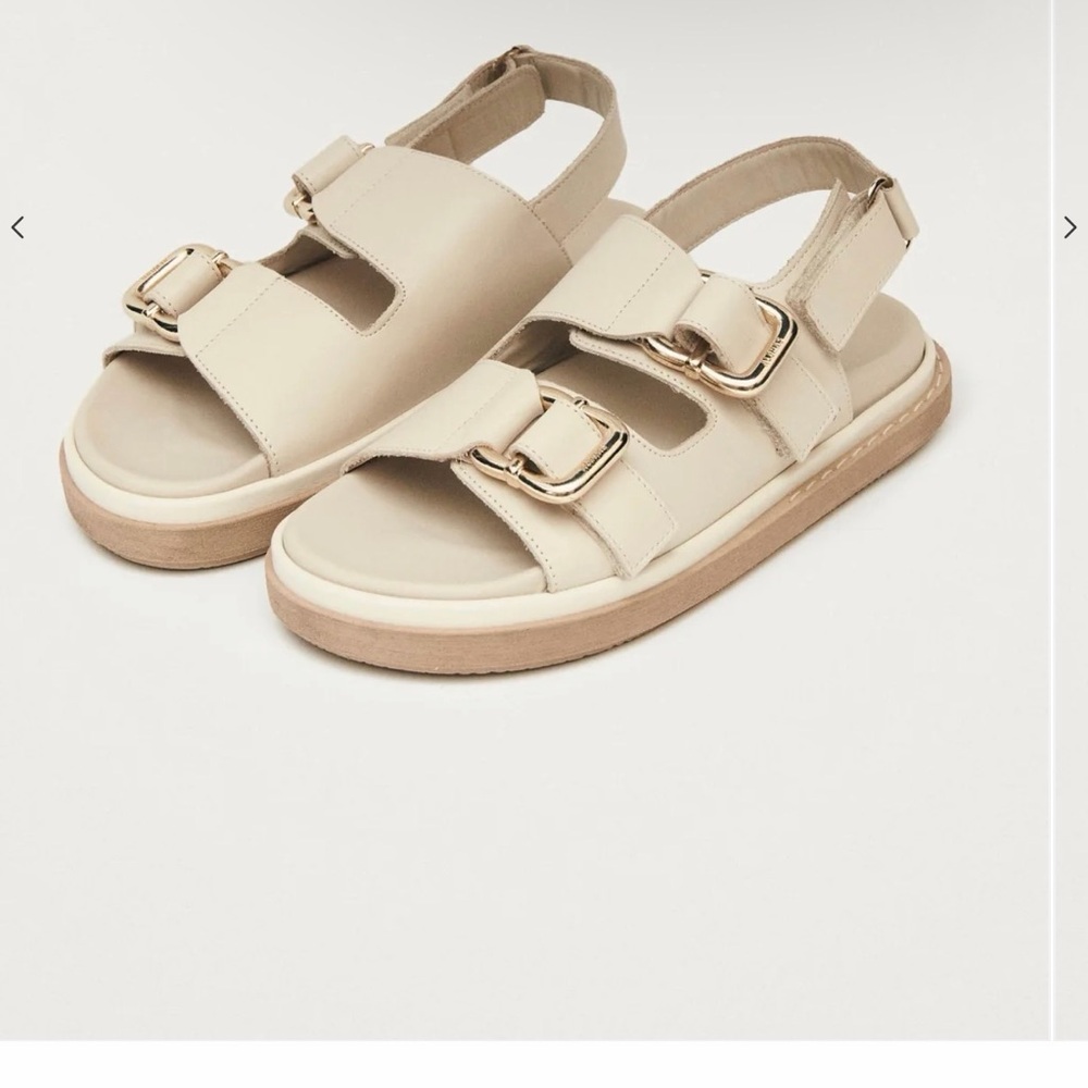 ALOHAS HARPER CREAM LEATHER SANDALS